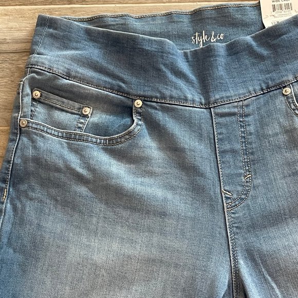 Style & Company wide crop pull on jeans - Picture 2 of 6